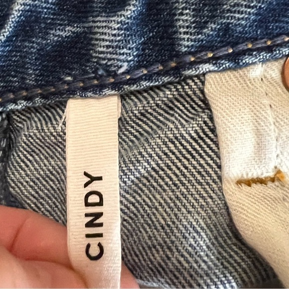 GRLFRND Cindy Button Fly Raw Hem High Rise Cut Off Denim Jean Shorts side slits - Picture 12 of 14